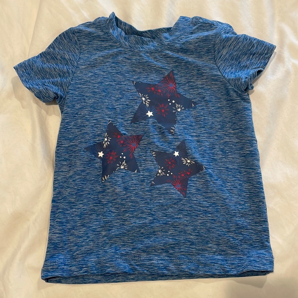 4th of July Hanna Andersson stars and fireworks tshirt, 18-24 months